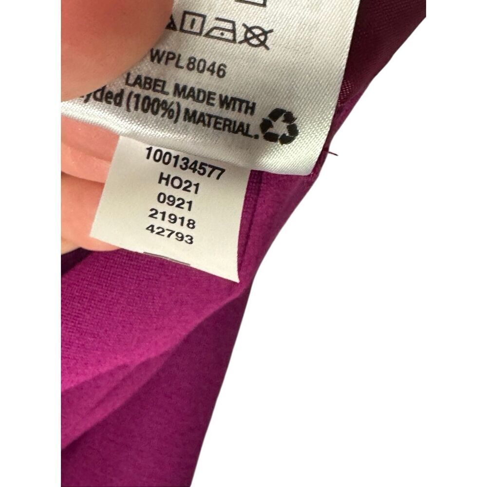 INC International purple V neck bishop sleeve jumpsuit size M - Picture 15 of 16